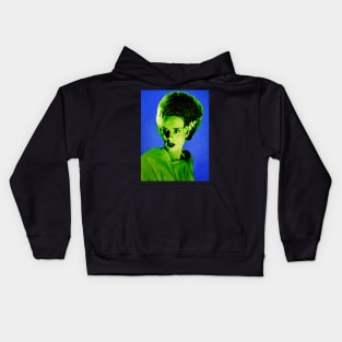 Blue and Green Bride of Frankenstein Kids Hoodie